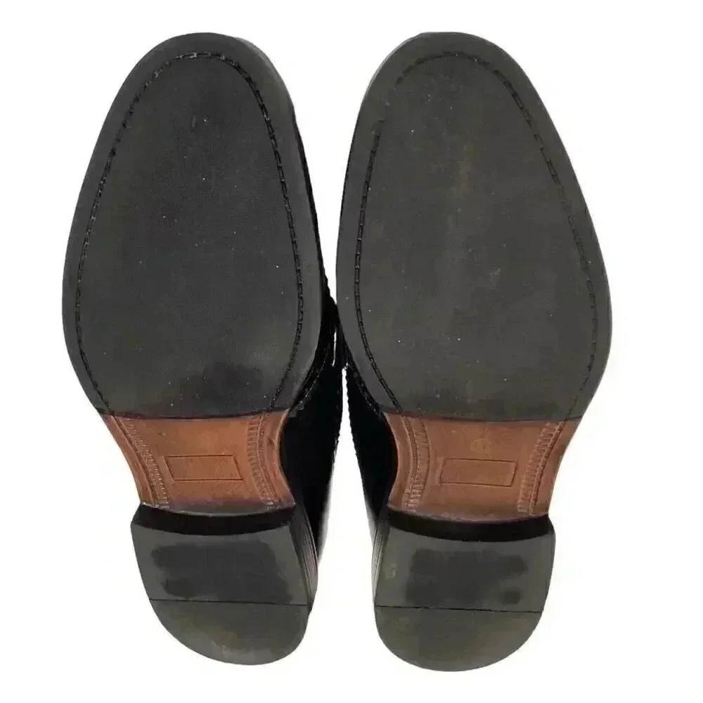 Stafford Wingtip Men 8.5 M Vegan Lace Up Oxford Dress Shoes Black Brogue Derby